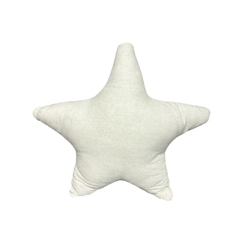 Merry Christmas‎ Embroidered Holly Wreath Star Shaped Holiday Pillow